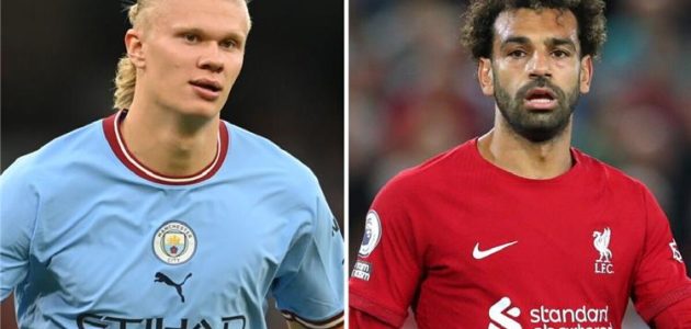 هالاند يعادل رقم محمد صلاح بعد هدفيه ضد ليستر سيتي